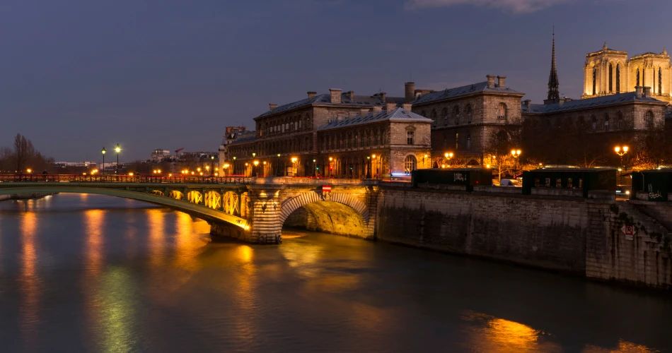 Evening Stroll by Notre-Dame and the Seine River